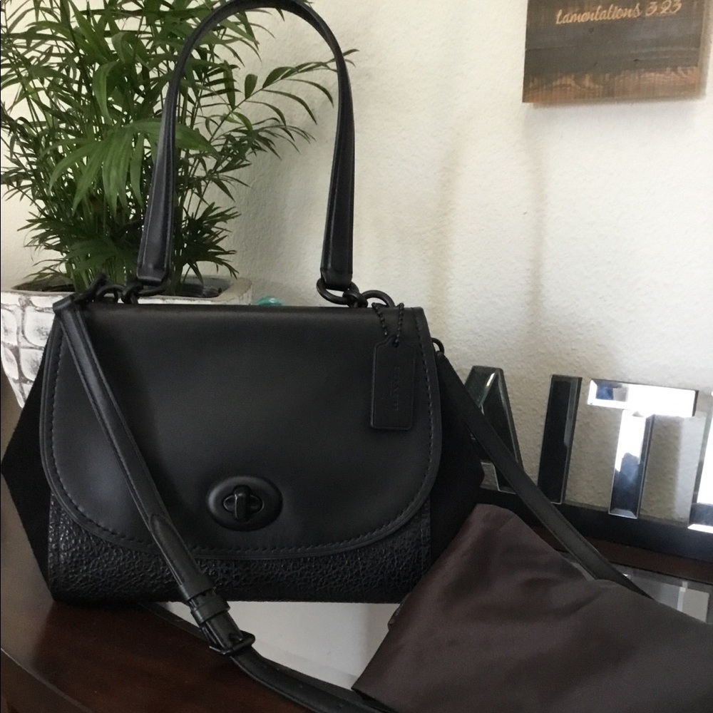 Coach Faye Drifter RARE Black on Black